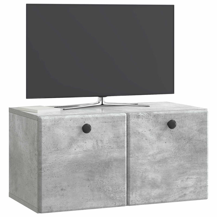 Væghængt TV-skab 59,5 x 31 x 30 cm Betongrå Konstrueret træ