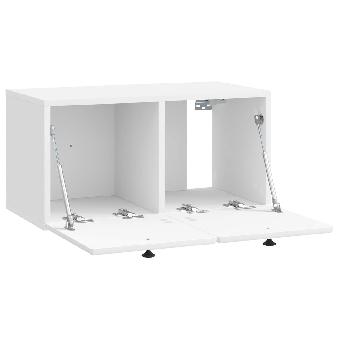 Væghængt TV-skab 59,5 x 31 x 30 cm Hvid højglans