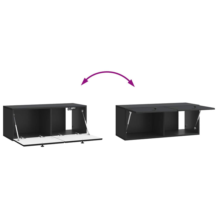 Væghængt TV-skab 78,5 x 31 x 30 cm Sort Konstrueret træ