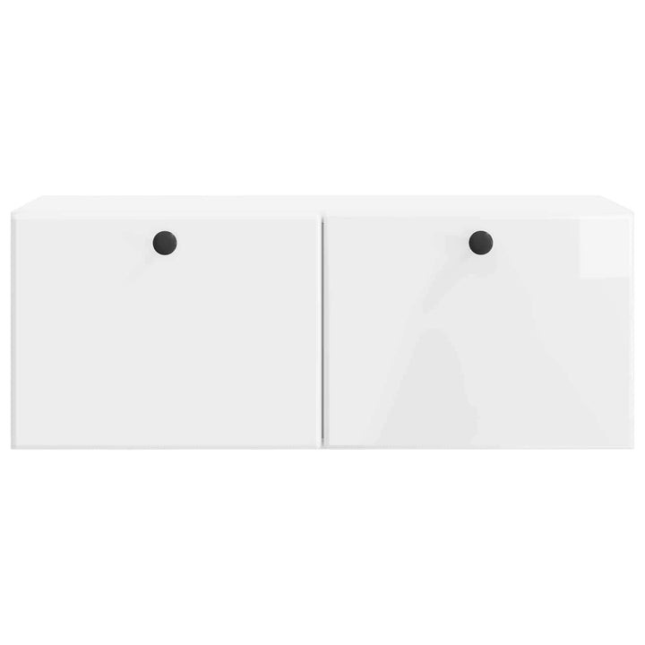Væghængt TV-skab 78,5 x 31 x 30 cm Hvid højglans