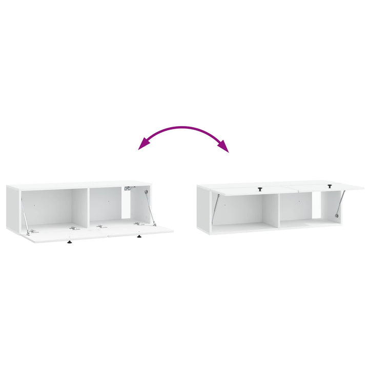 Væghængt TV-skab 98 x 31 x 30 cm Hvid Konstrueret træ