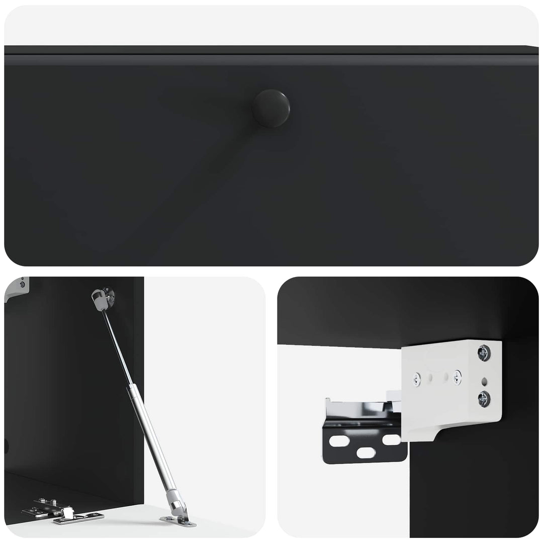 Væghængt TV-skab 98 x 31 x 30 cm Sort Konstrueret træ