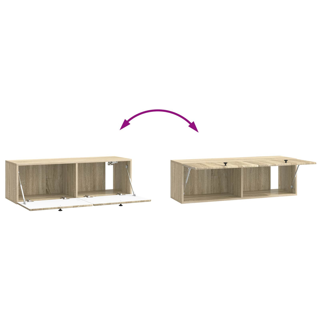 Væghængt TV-skab 98 x 31 x 30 cm Sonoma-eg Konstrueret træ