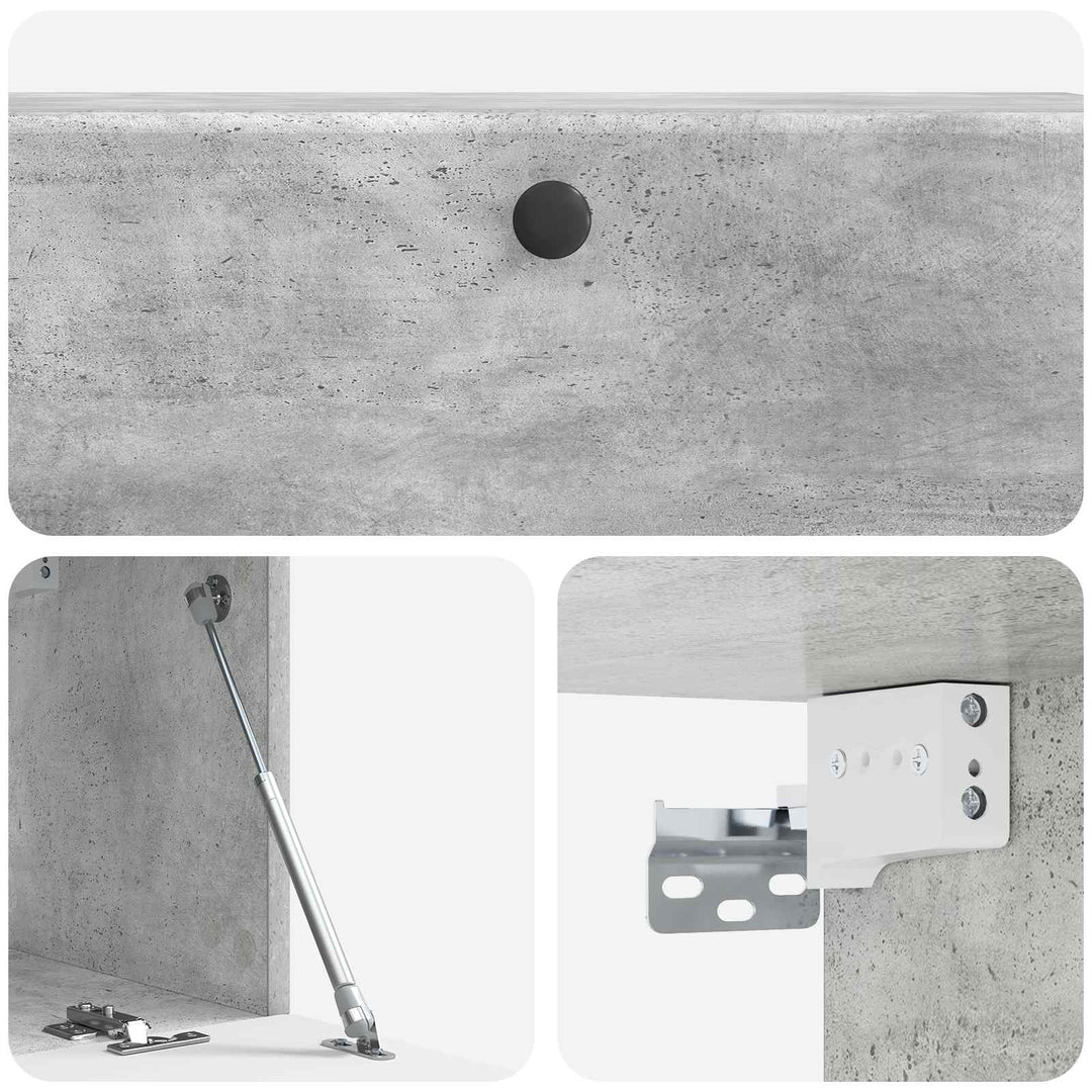 Væghængt TV-skab 98 x 31 x 30 cm Betongrå Konstrueret træ