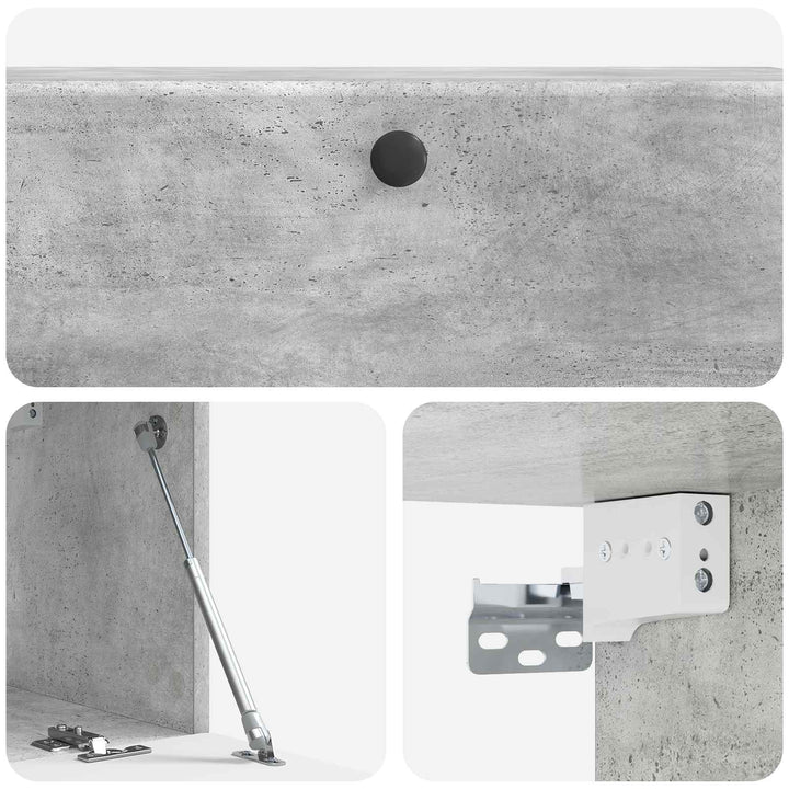 Væghængt TV-skab 98 x 31 x 30 cm Betongrå Konstrueret træ