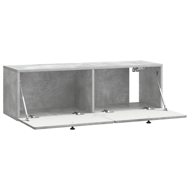 Væghængt TV-skab 98 x 31 x 30 cm Betongrå Konstrueret træ