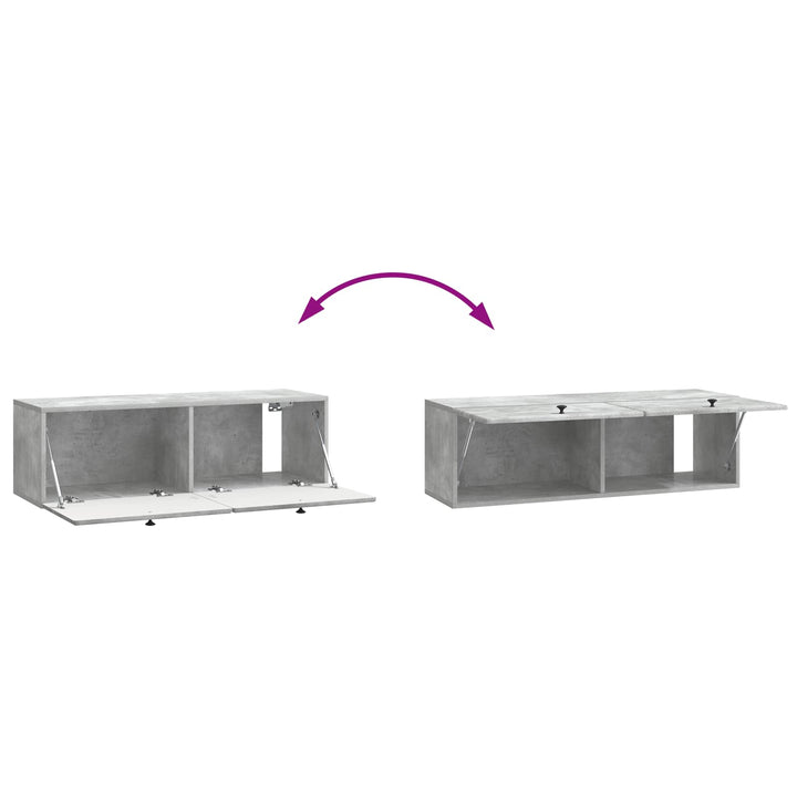 Væghængt TV-skab 98 x 31 x 30 cm Betongrå Konstrueret træ