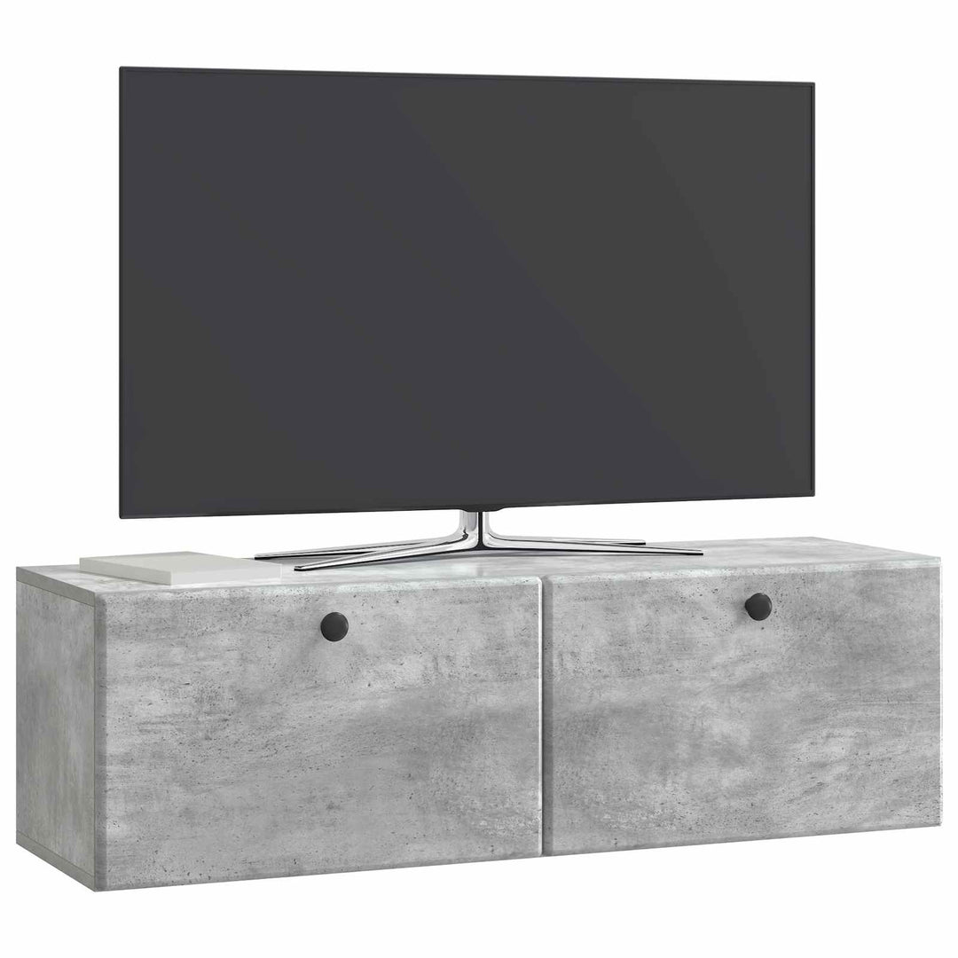Væghængt TV-skab 98 x 31 x 30 cm Betongrå Konstrueret træ