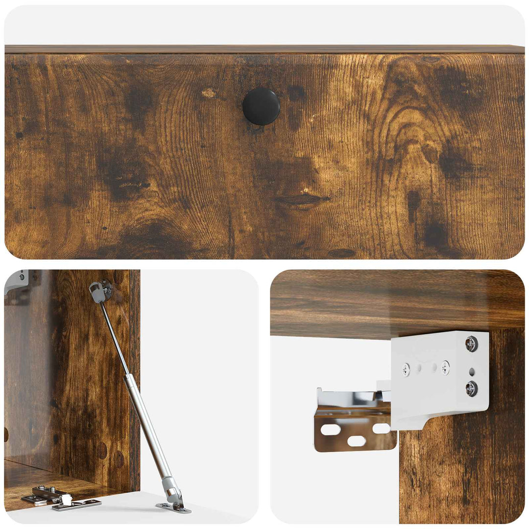 Væghængt TV-skab 98 x 31 x 30 cm Røget eg Konstrueret træ