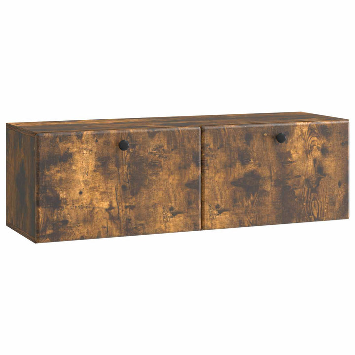 Væghængt TV-skab 98 x 31 x 30 cm Røget eg Konstrueret træ