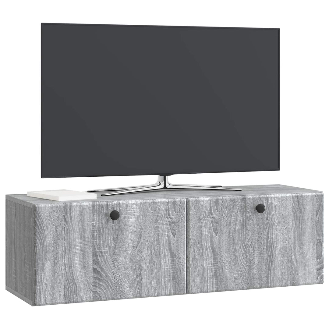 Væghængt TV-skab 98 x 31 x 30 cm Grå Sonoma Konstrueret træ