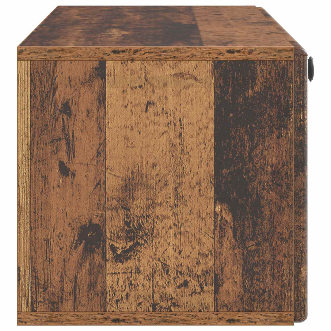 Væghængt TV-skab 98 x 31 x 30 cm Gammelt træ Konstrueret træ