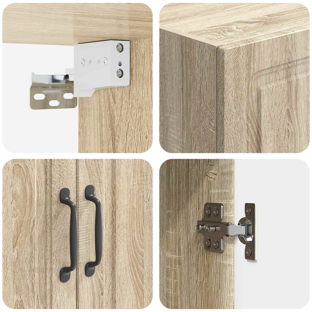 Vægmonteret skab Sonoma-eg 66 x 34,5 x 90 cm Konstrueret træ