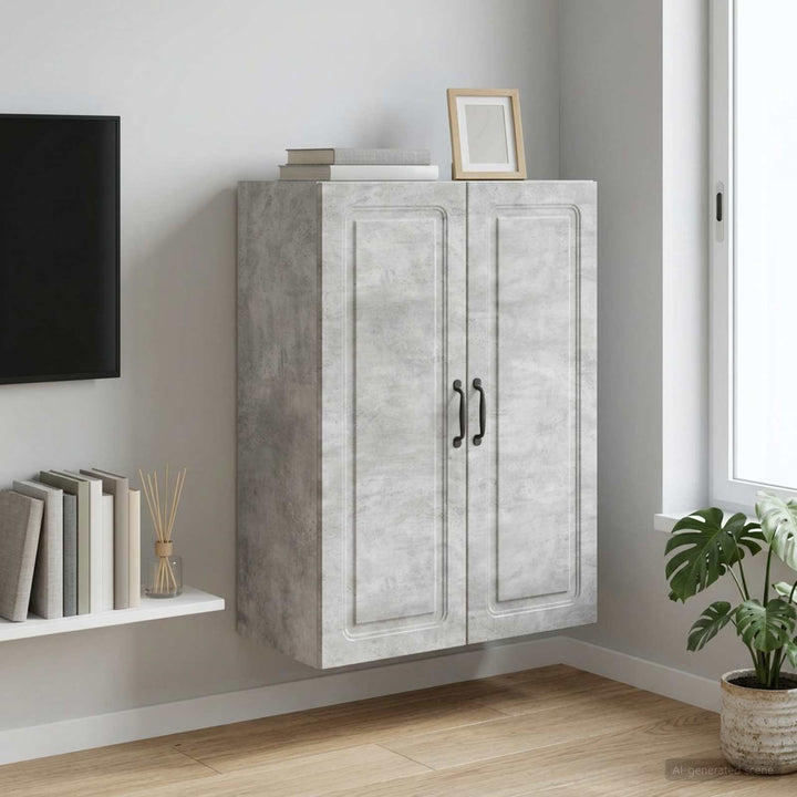 Vægmonteret skab 66 x 34,5 x 90 cm Konstrueret træ Betongrå