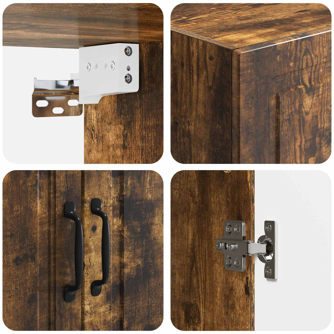 Vægmonteret skab 66 x 34,5 x 90 cm Konstrueret træ Røget eg