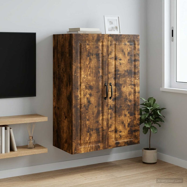 Vægmonteret skab 66 x 34,5 x 90 cm Konstrueret træ Røget eg
