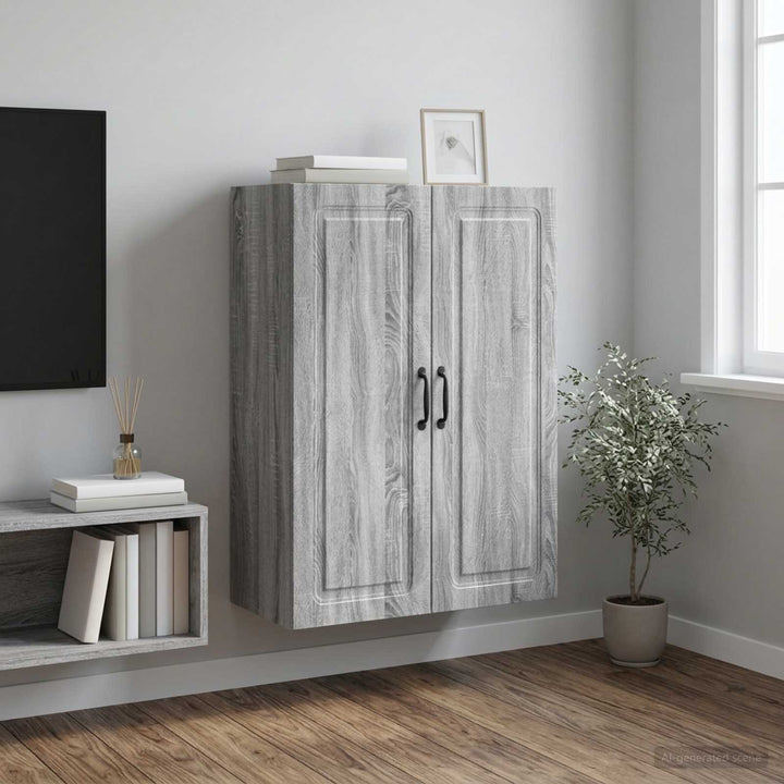 Vægmonteret skab 66 x 34,5 x 90 cm Konstrueret træ Grå Sonoma