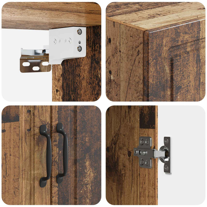 Vægmonteret skab Gammelt træ 66 x 34,5 x 90 cm Konstrueret træ