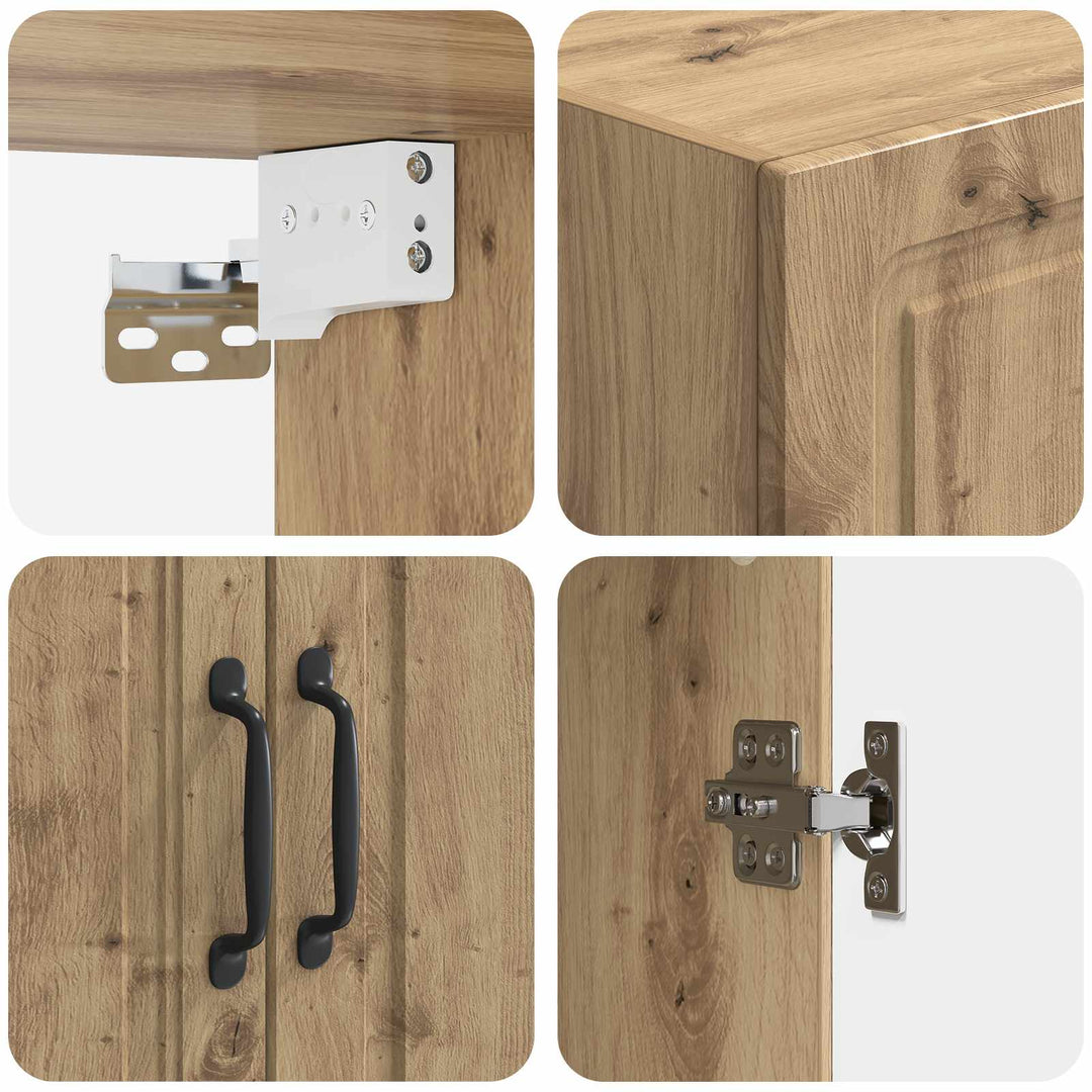 Vægmonteret skab Artisan-eg 66 x 34,5 x 90 cm Konstrueret træ