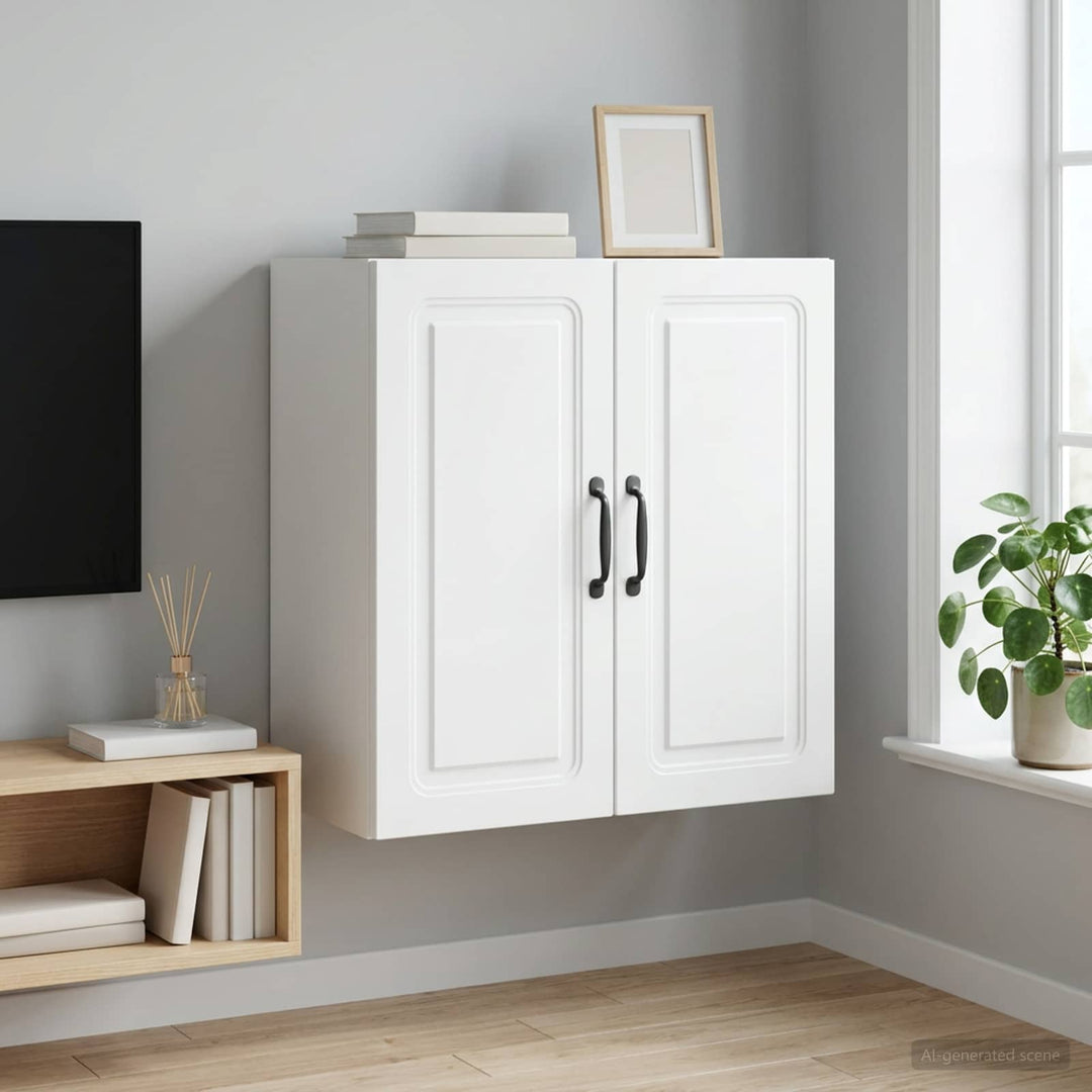 Vægmonteret skab 59 x 31 x 60 cm Konstrueret træ Hvid
