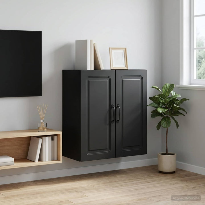Vægmonteret skab 59 x 31 x 60 cm Konstrueret træ Sort
