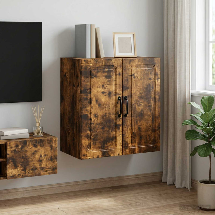 Vægmonteret skab 59 x 31 x 60 cm Konstrueret træ Røget eg
