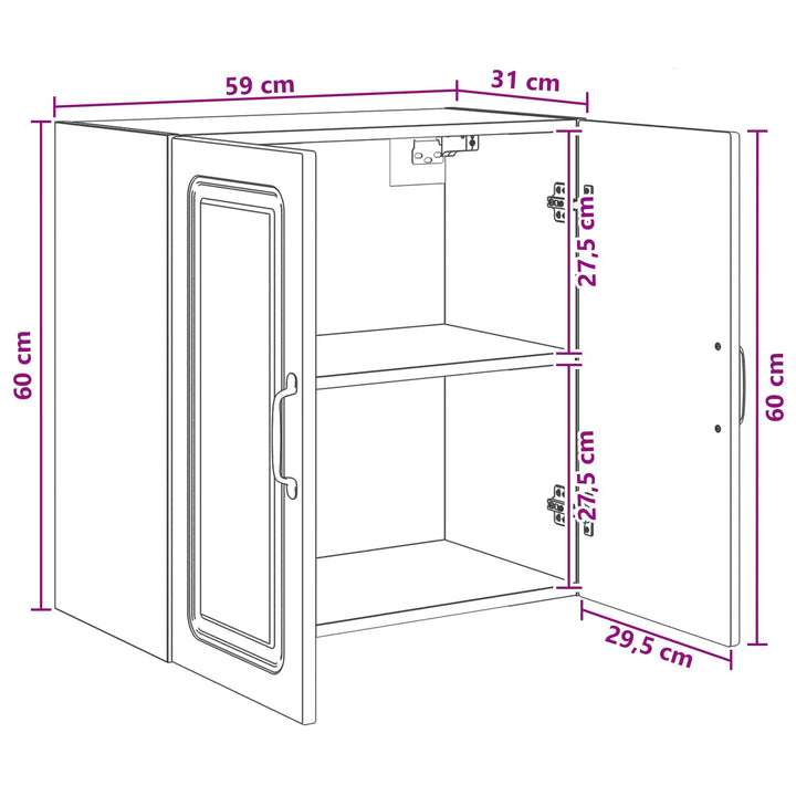Vægmonteret skab 59 x 31 x 60 cm Konstrueret træ Røget eg