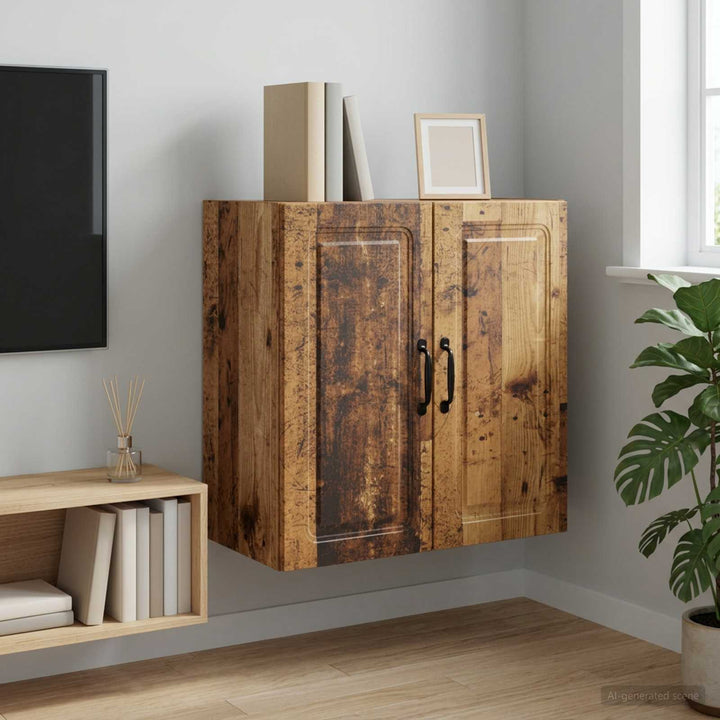 Vægmonteret skab 59 x 31 x 60 cm Konstrueret træ Gammelt træ