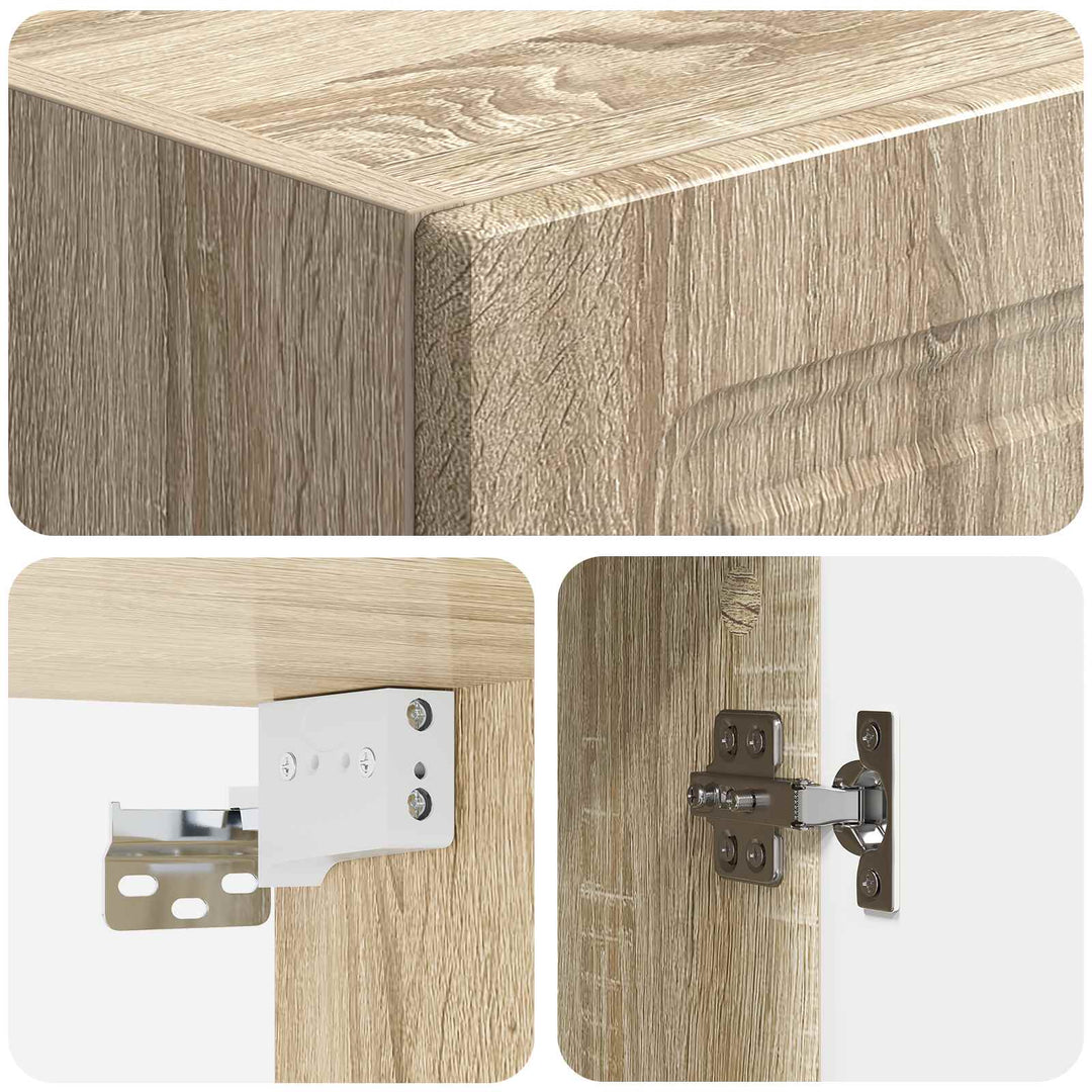 Vægmonteret skab Sonoma-eg 33 x 34,5 x 90 cm Konstrueret træ