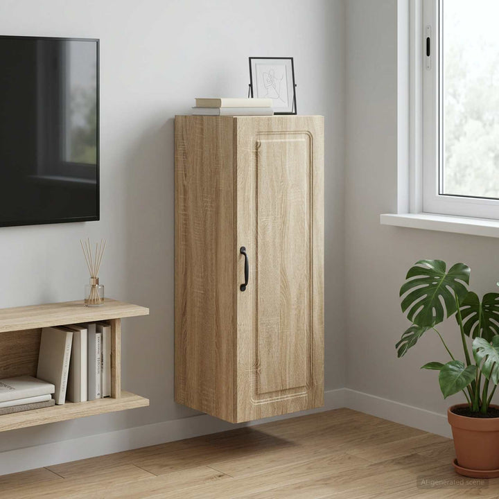 Vægmonteret skab 33 x 34,5 x 90 cm Konstrueret træ Sonoma-eg
