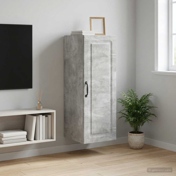 Vægmonteret skab 33 x 34,5 x 90 cm Konstrueret træ Betongrå