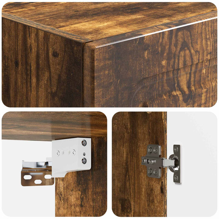 Vægmonteret skab 33 x 34,5 x 90 cm Konstrueret træ Røget eg