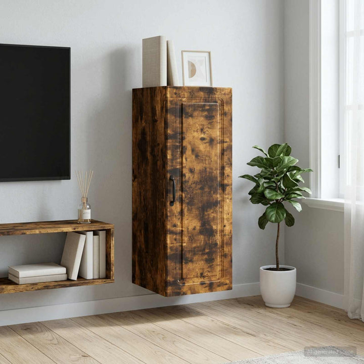 Vægmonteret skab 33 x 34,5 x 90 cm Konstrueret træ Røget eg