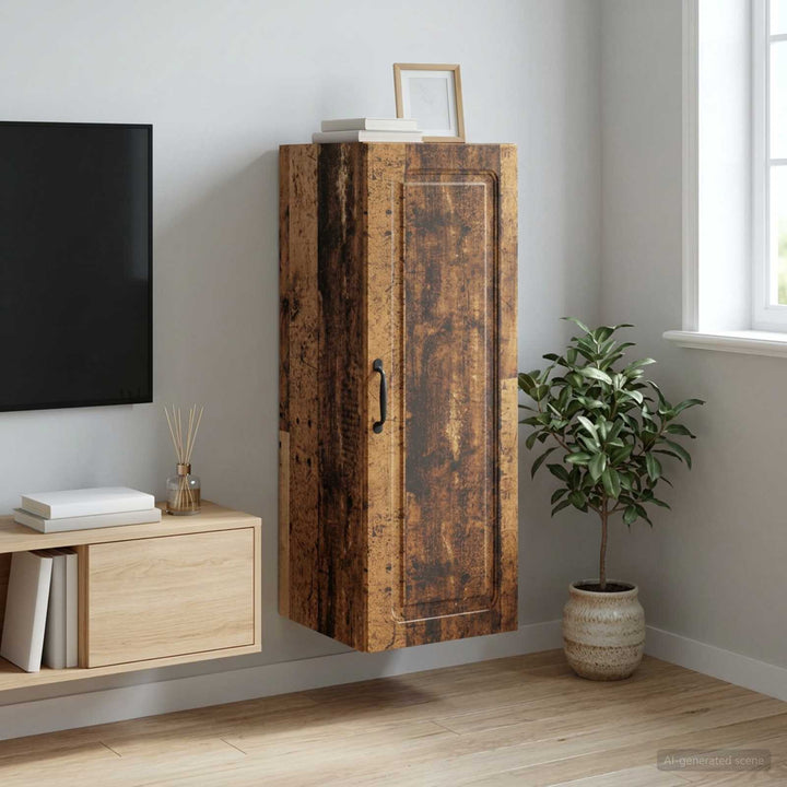 Vægmonteret skab 33 x 34,5 x 90 cm Konstrueret træ Gammelt træ