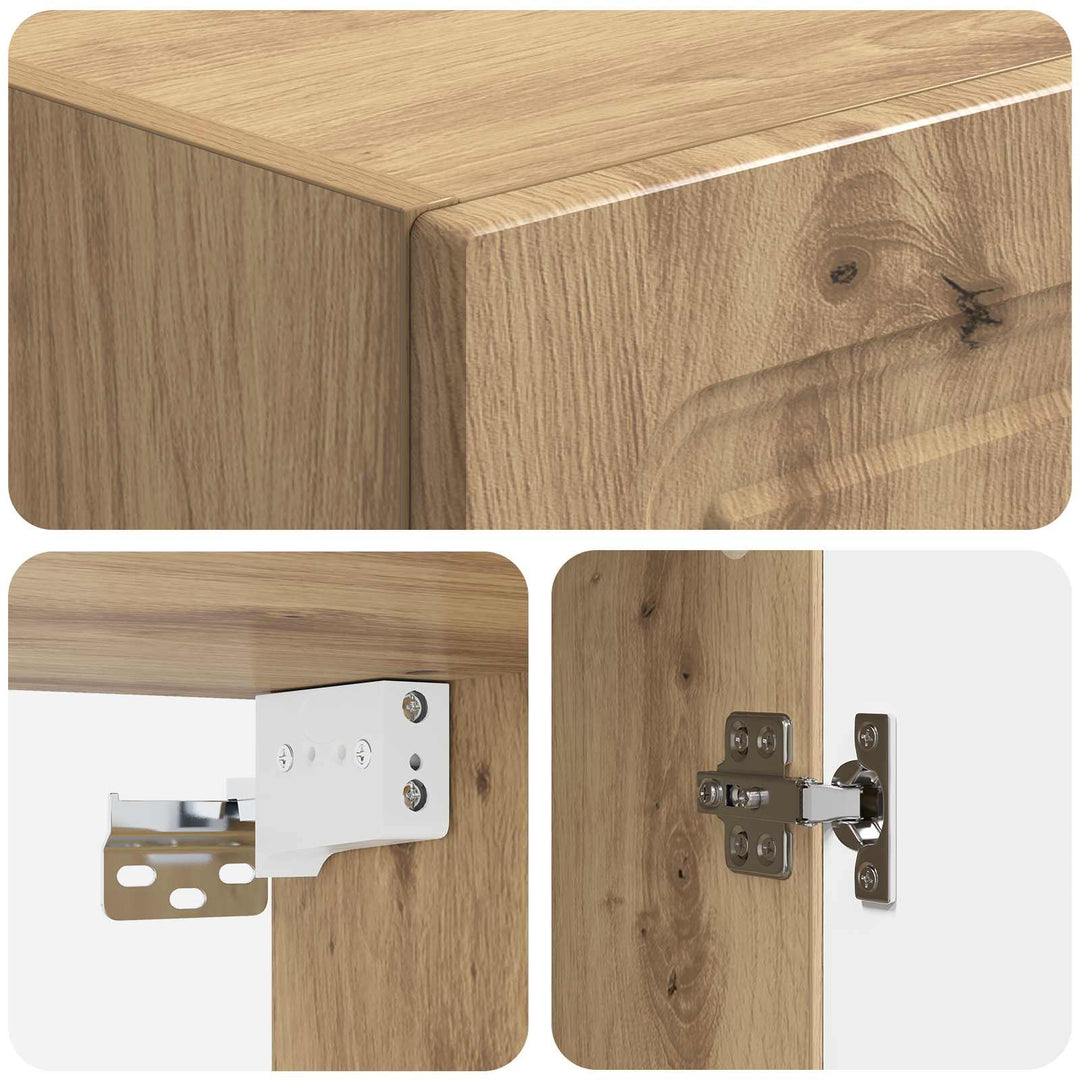 Vægmonteret skab Artisan-eg 33 x 34,5 x 90 cm Konstrueret træ