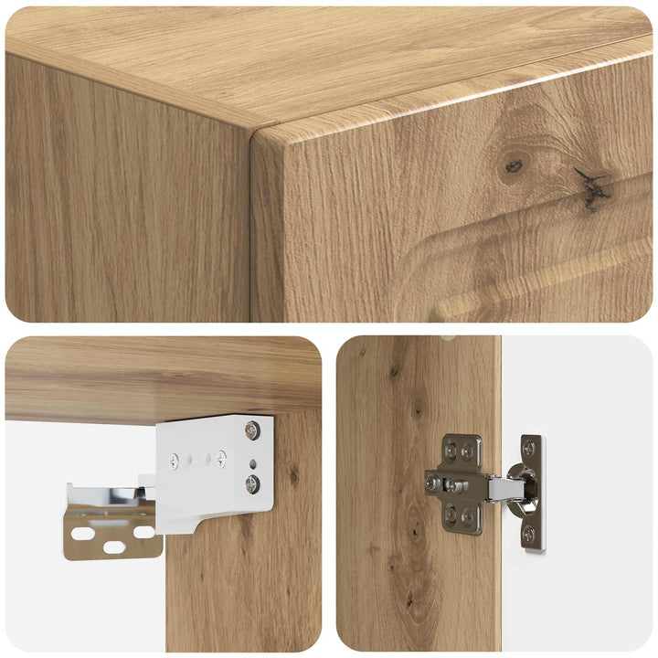 Vægmonteret skab Artisan-eg 33 x 34,5 x 90 cm Konstrueret træ
