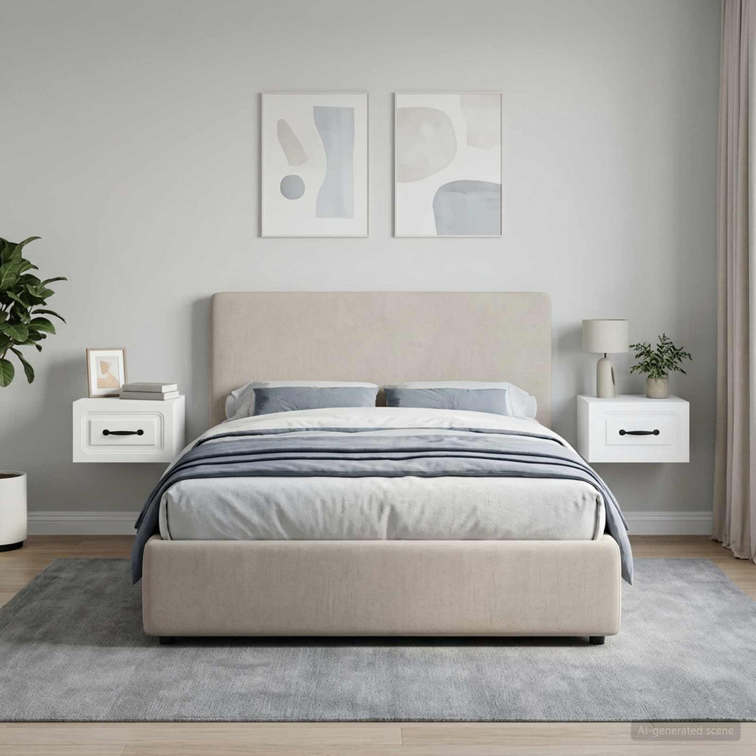 Væghængt Natbord 2 pcs Hvid 34,5 x 33 x 20 cm Konstrueret træ