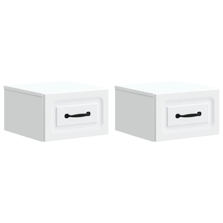 Væghængt Natbord 2 pcs Hvid 34,5 x 33 x 20 cm Konstrueret træ