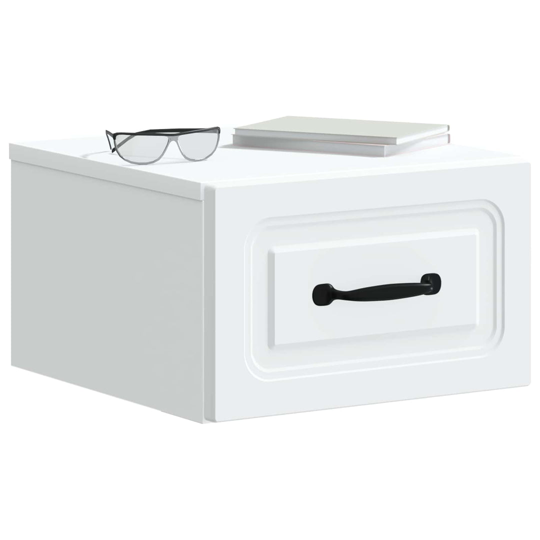 Væghængt Natbord 2 pcs Hvid 34,5 x 33 x 20 cm Konstrueret træ