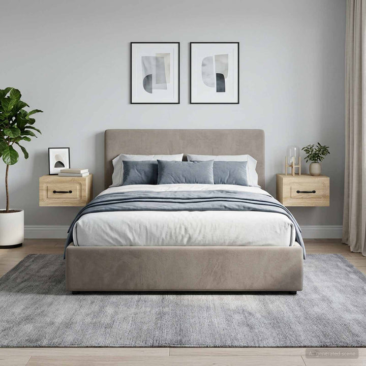 Væghængt Natbord med skuffe 2 pcs Sonoma-eg 34,5 x 33 x 20 cm
