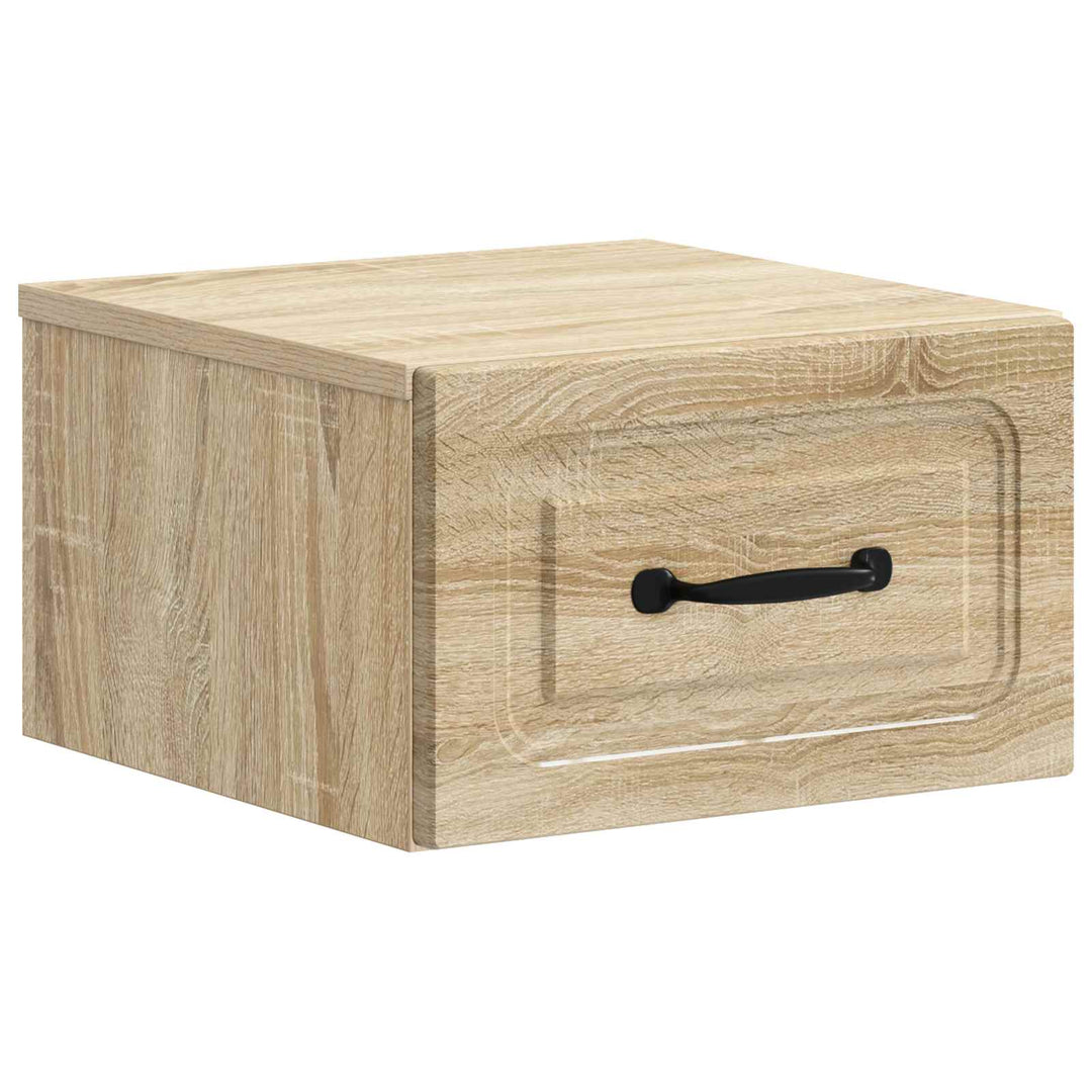 Væghængt Natbord med skuffe 2 pcs Sonoma-eg 34,5 x 33 x 20 cm
