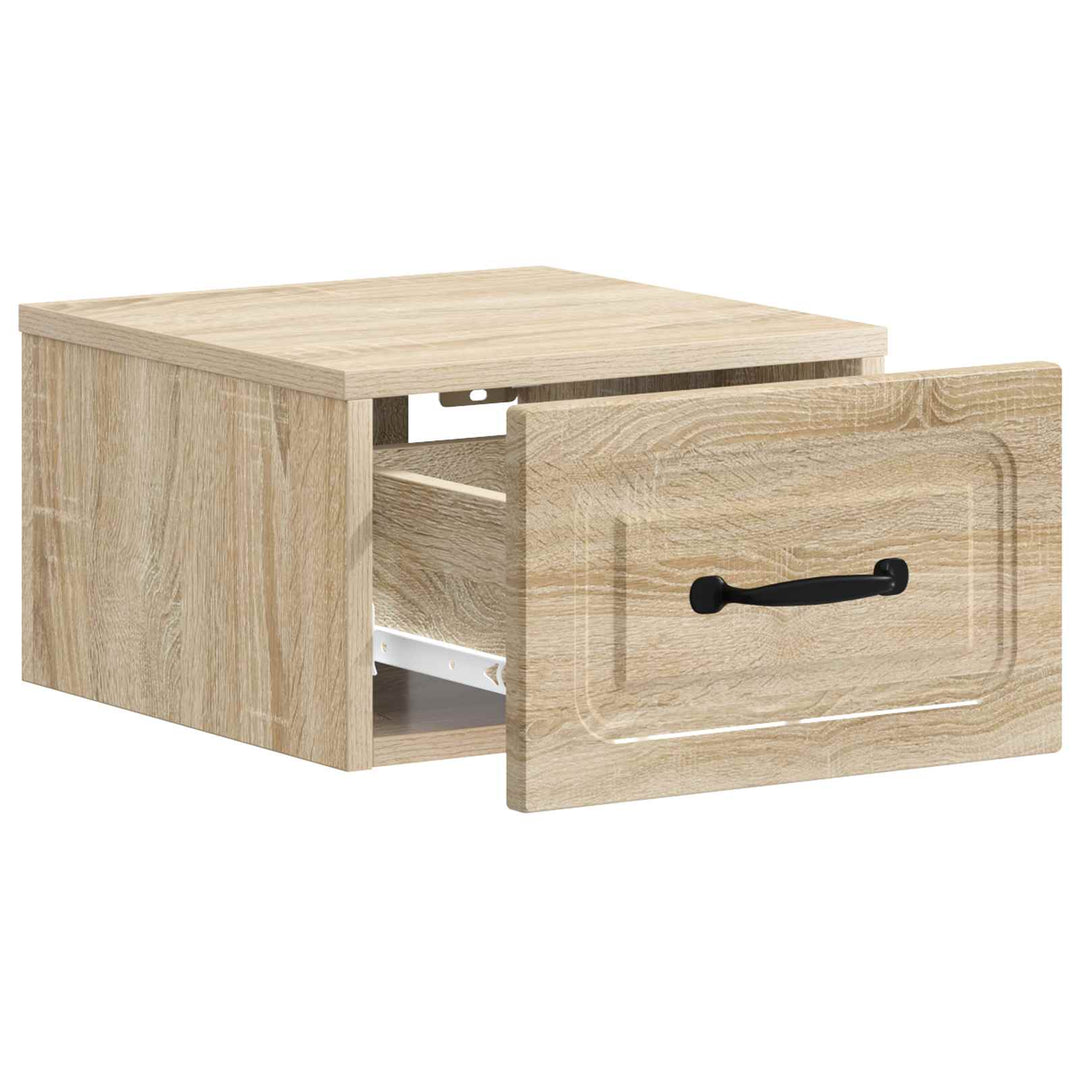 Væghængt Natbord med skuffe 2 pcs Sonoma-eg 34,5 x 33 x 20 cm