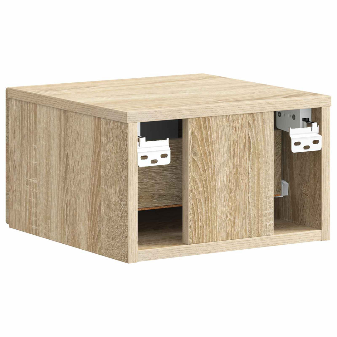 Væghængt Natbord med skuffe 2 pcs Sonoma-eg 34,5 x 33 x 20 cm