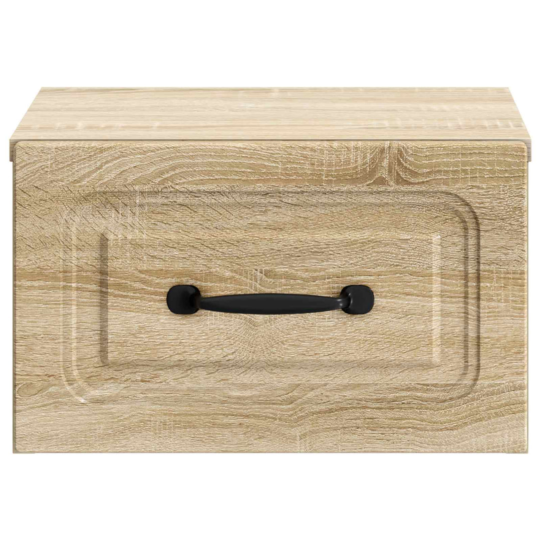 Væghængt Natbord med skuffe 2 pcs Sonoma-eg 34,5 x 33 x 20 cm