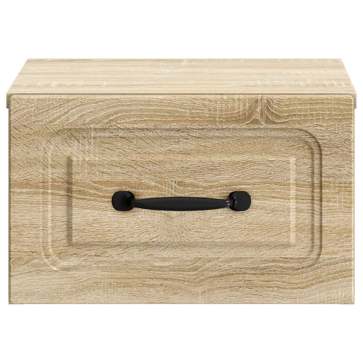 Væghængt Natbord med skuffe 2 pcs Sonoma-eg 34,5 x 33 x 20 cm