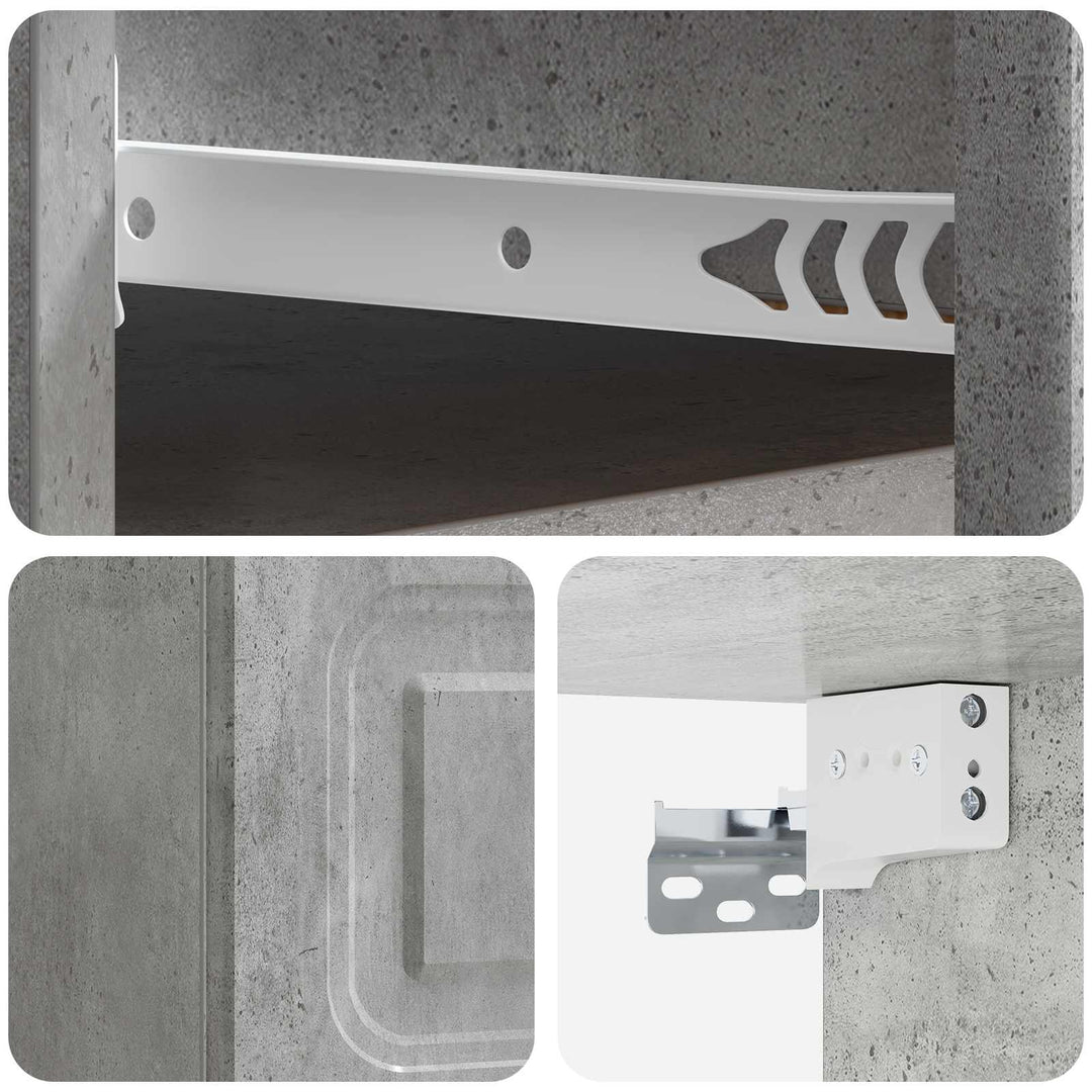 Væghængt Natbord Betongrå 34,5 x 33 x 20 cm Konstrueret træ