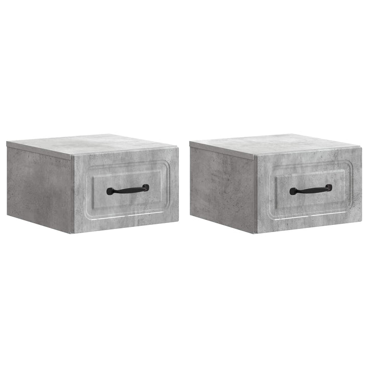 Væghængt Natbord med skuffe 2 pcs Betongrå 34,5 x 33 x 20 cm