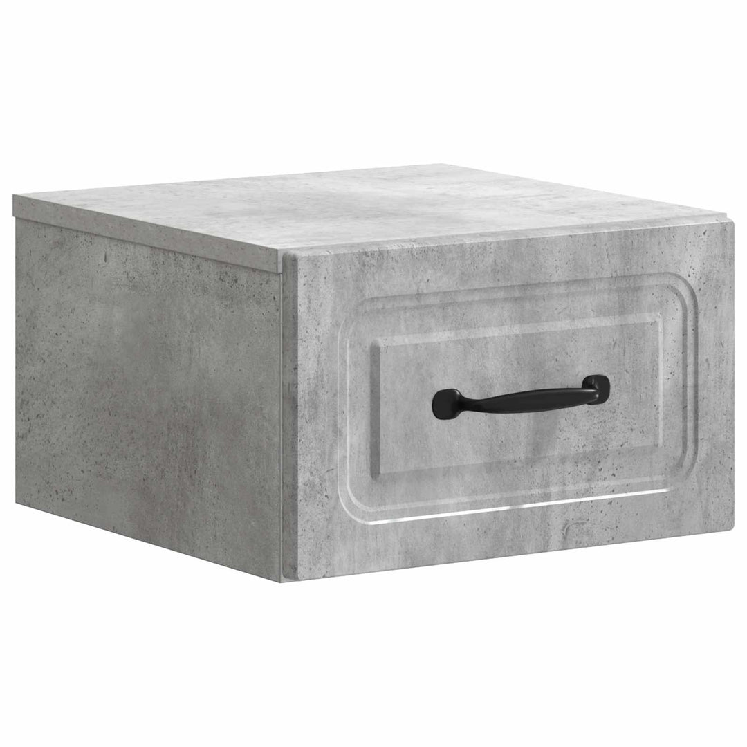 Væghængt Natbord med skuffe 2 pcs Betongrå 34,5 x 33 x 20 cm