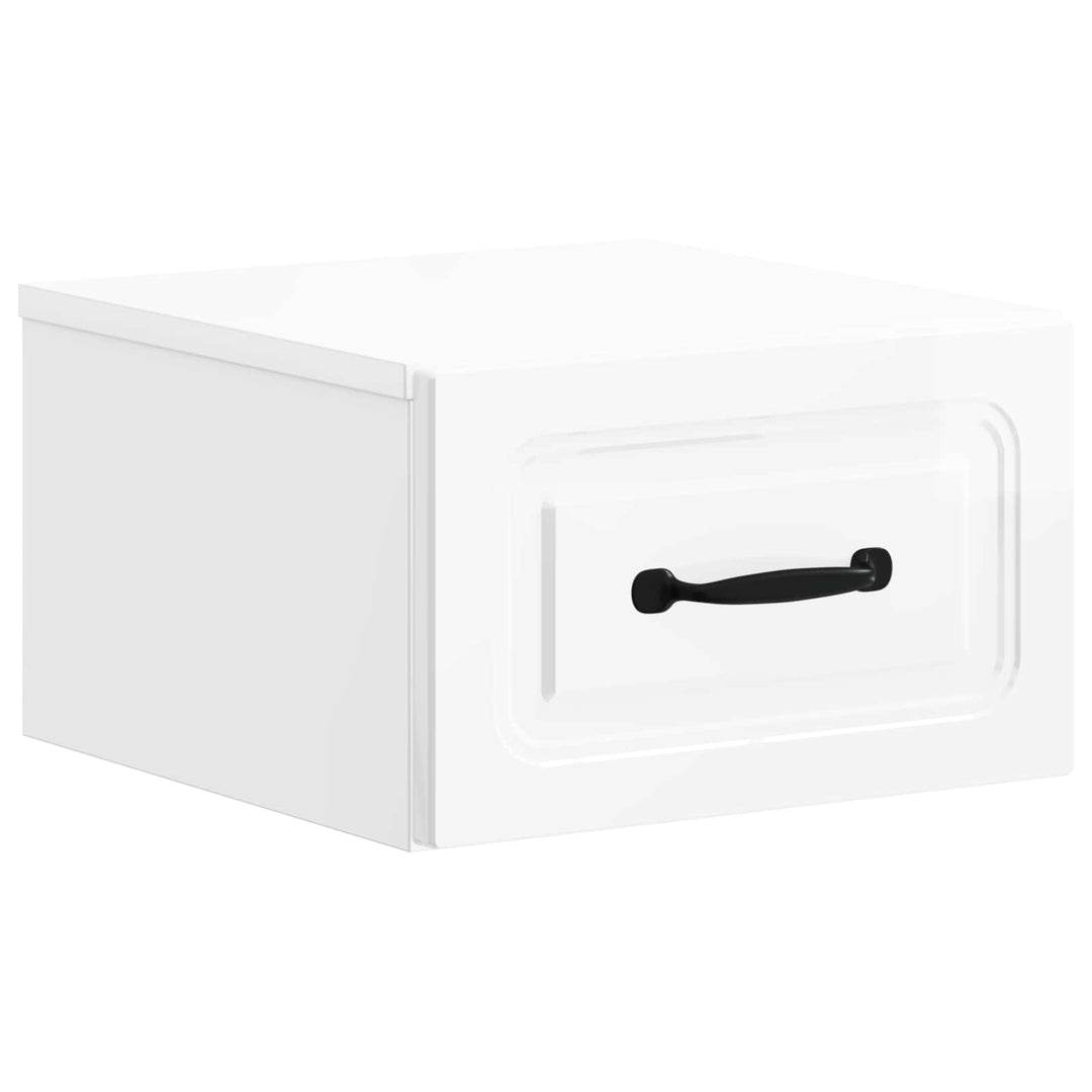 Væghængt Natbord 2 pcs Hvid højglans 34,5 x 33 x 20 cm