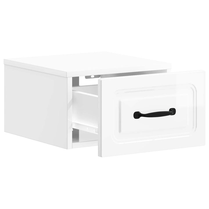 Væghængt Natbord 2 pcs Hvid højglans 34,5 x 33 x 20 cm